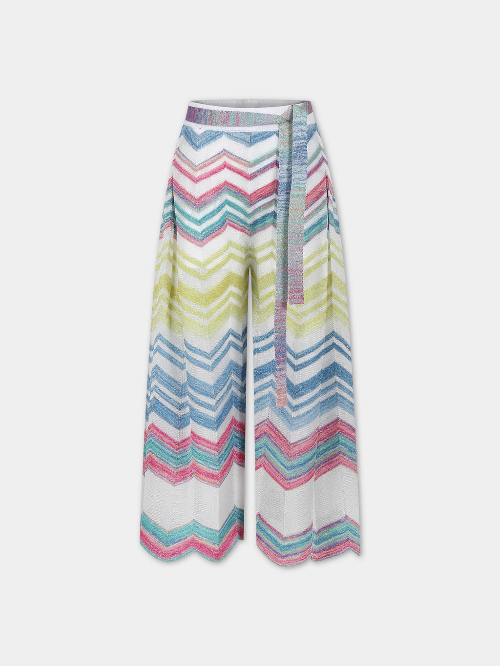 Multicolor casual trousers for girl with chevron pattern